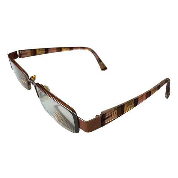 FYSH Urban Eyewear Glasses Frames Only Striped Copper Tone Modern 50-18-135 - Picture 7 of 13